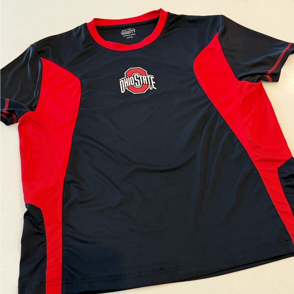 Varsity Ohio State University T-shirt Black Red Men’s Large